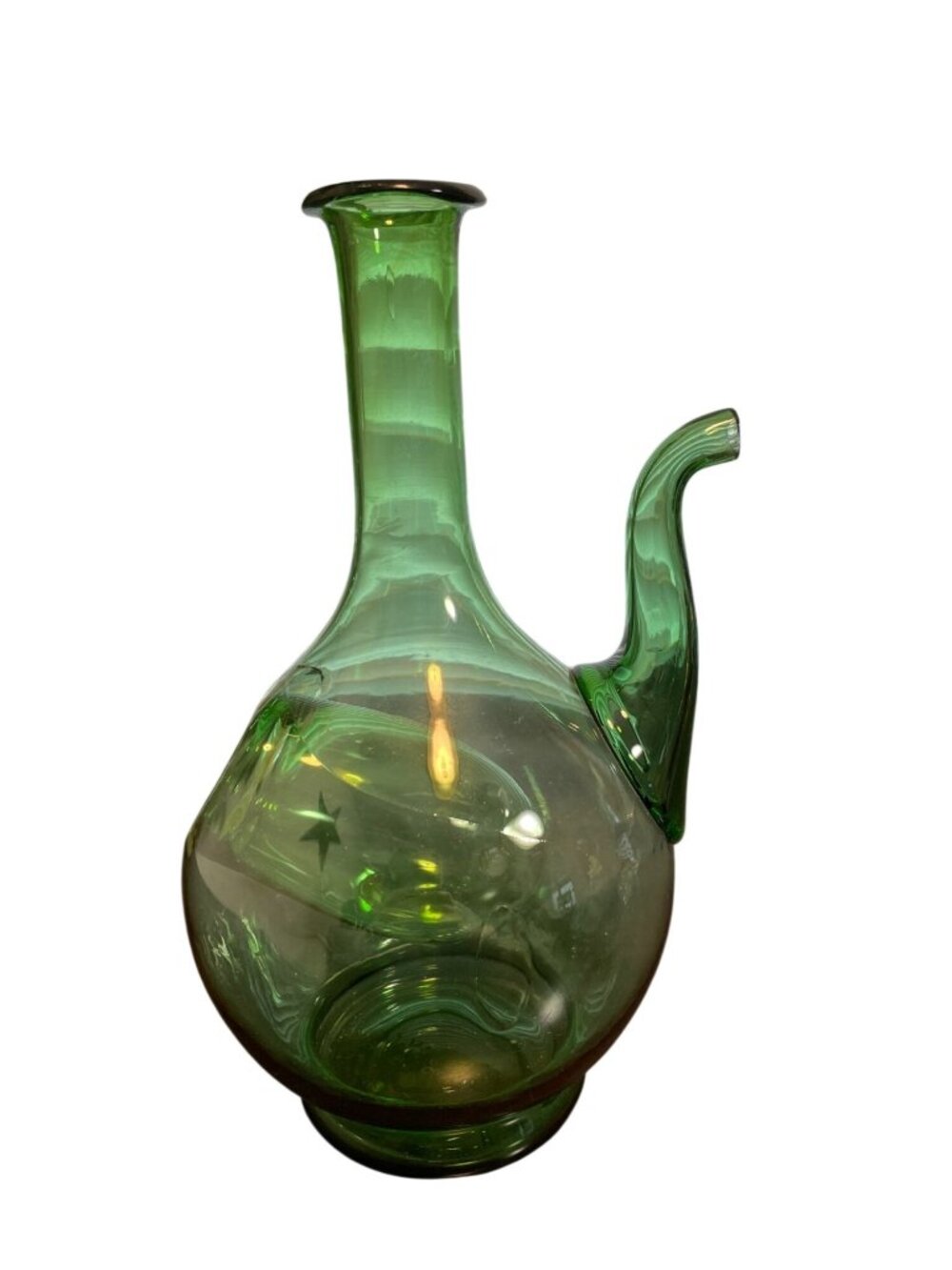 Vintage Hand-Blown Italian Wine Decanter with Ice Chamber